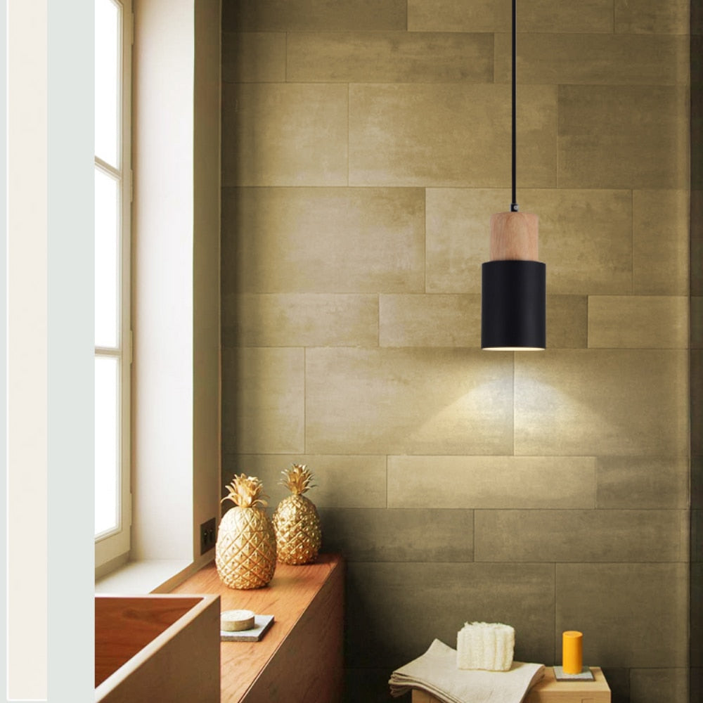 Modern Artisan Wooden Pendant Light Fixture