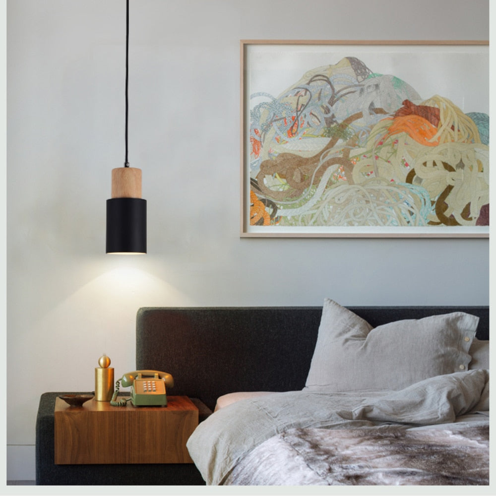 Modern Artisan Wooden Pendant Light Fixture