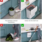 SmartSpace Hanging Waste Bin with Lid - Convenient One-Handed Disposal
