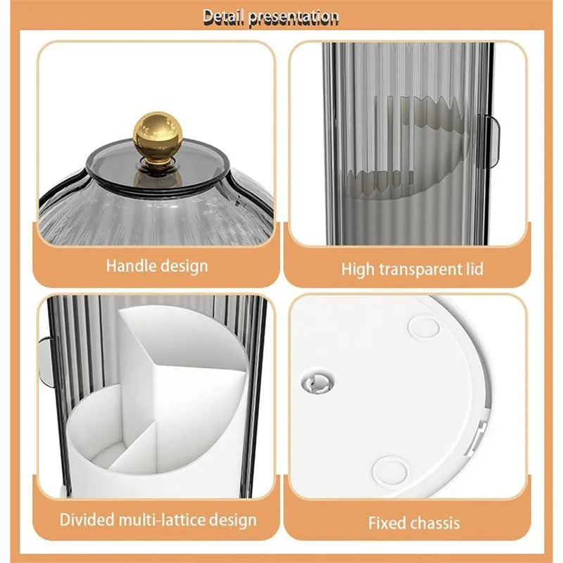 360-Degree Makeup Brush Organizer with Dustproof Lid