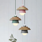 Colorful Macaron Design Pendant Light in Nordic Wood Style