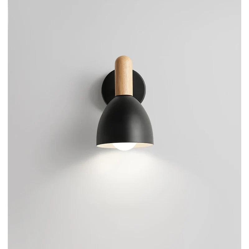 Adjustable Bedside Light – Nordic Style Wooden Wall Lamp