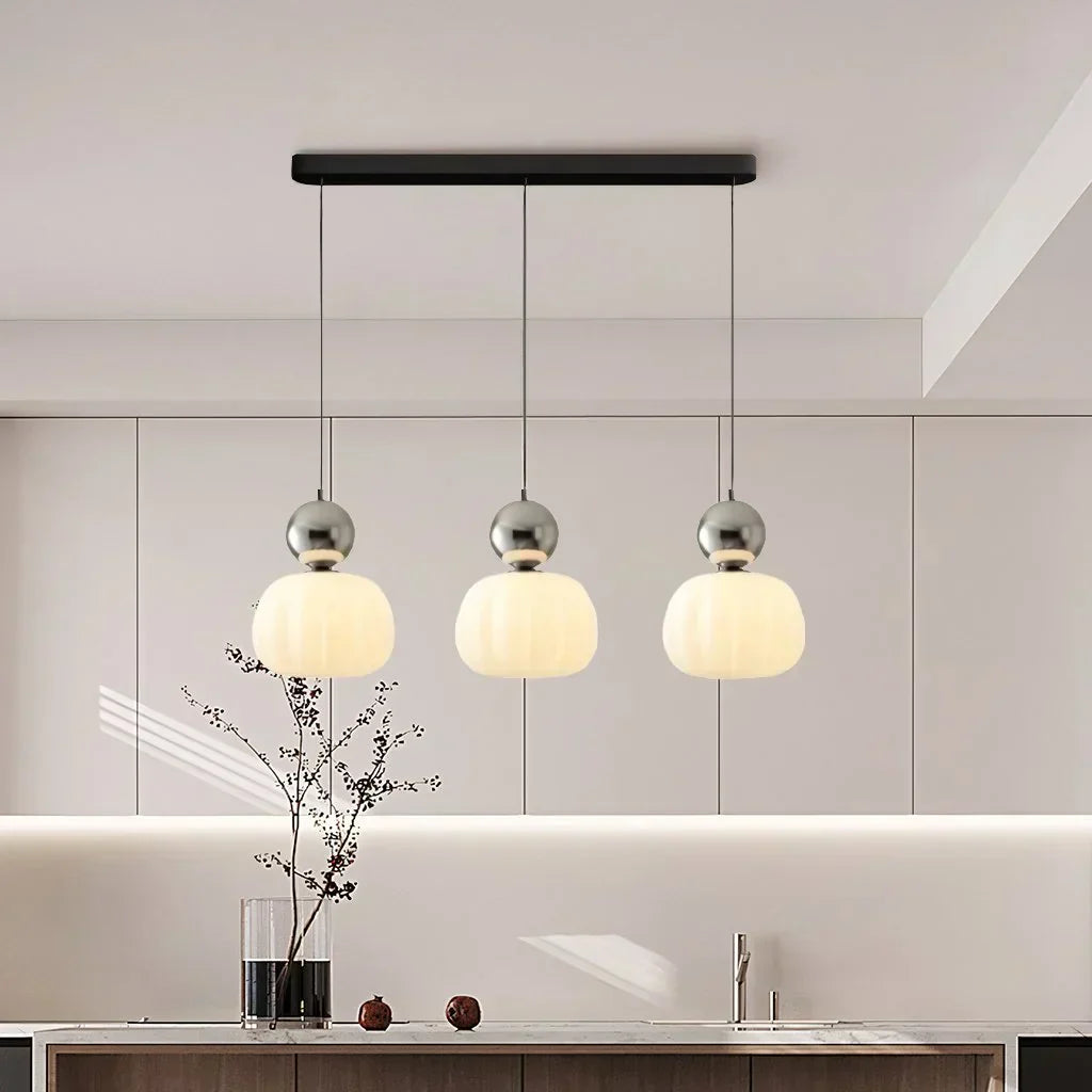 Modern Ceiling Lamp with LED – Nordic Pumpkin Pendant Light