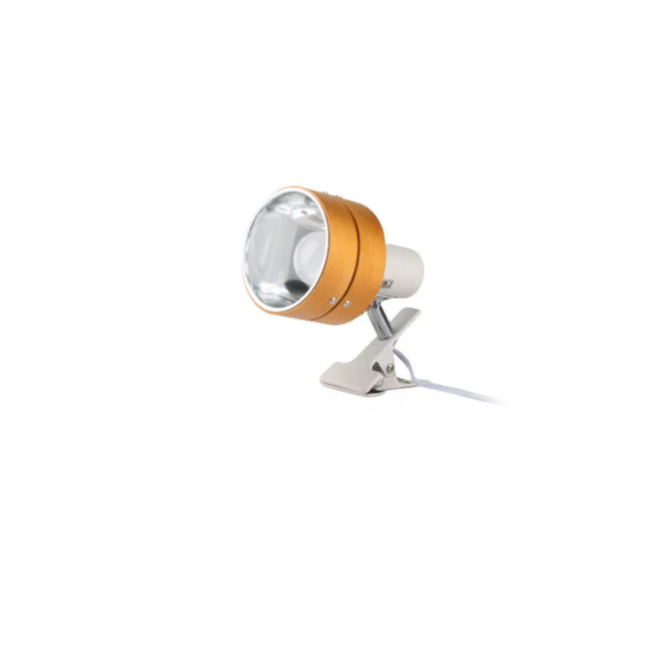 Retro Desk Spotlight Lamp with Adjustable Clip in Wood and Metal