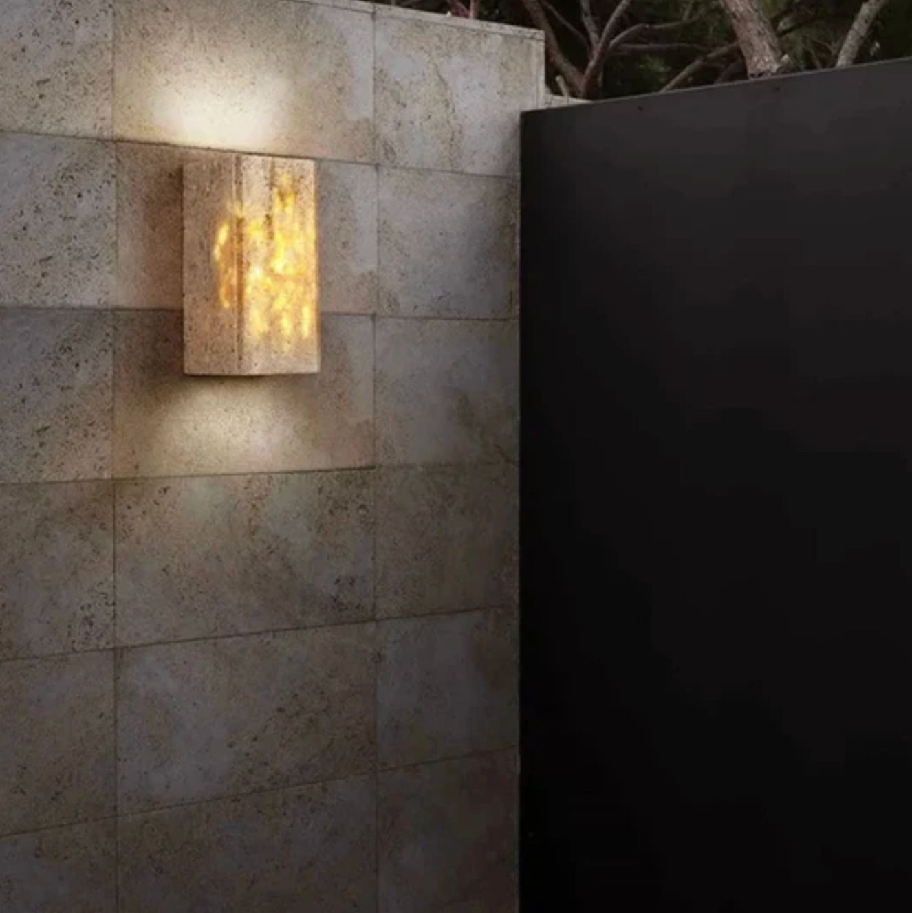 Modern Minimalist Sconce - Natural Stone Travertine Wall Light