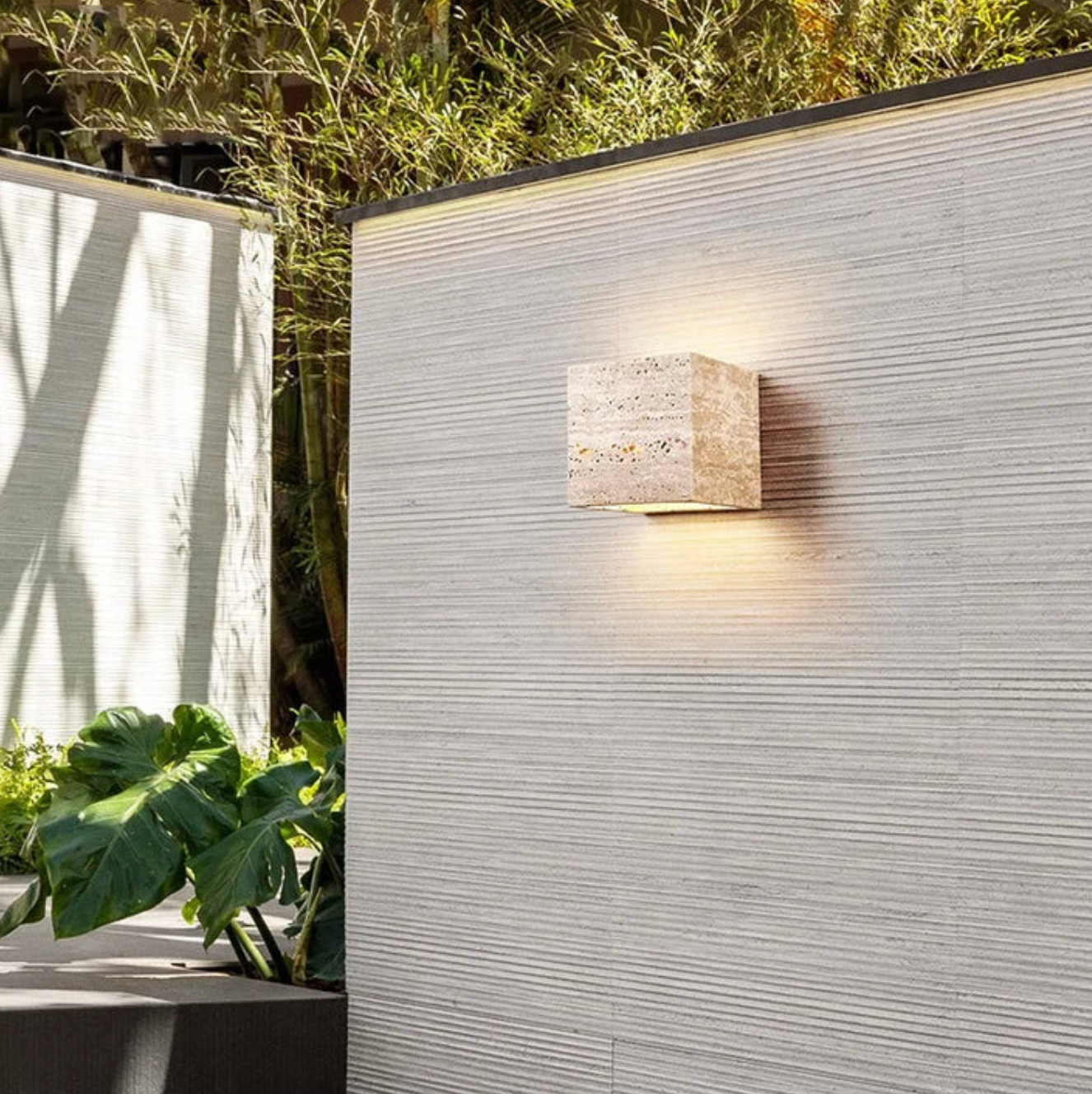 Modern Minimalist Sconce - Natural Stone Travertine Wall Light