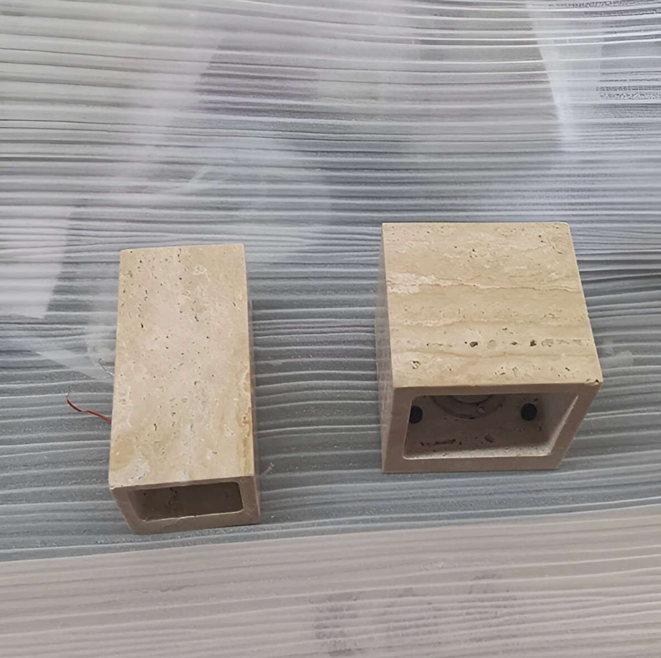 Modern Minimalist Sconce - Natural Stone Travertine Wall Light