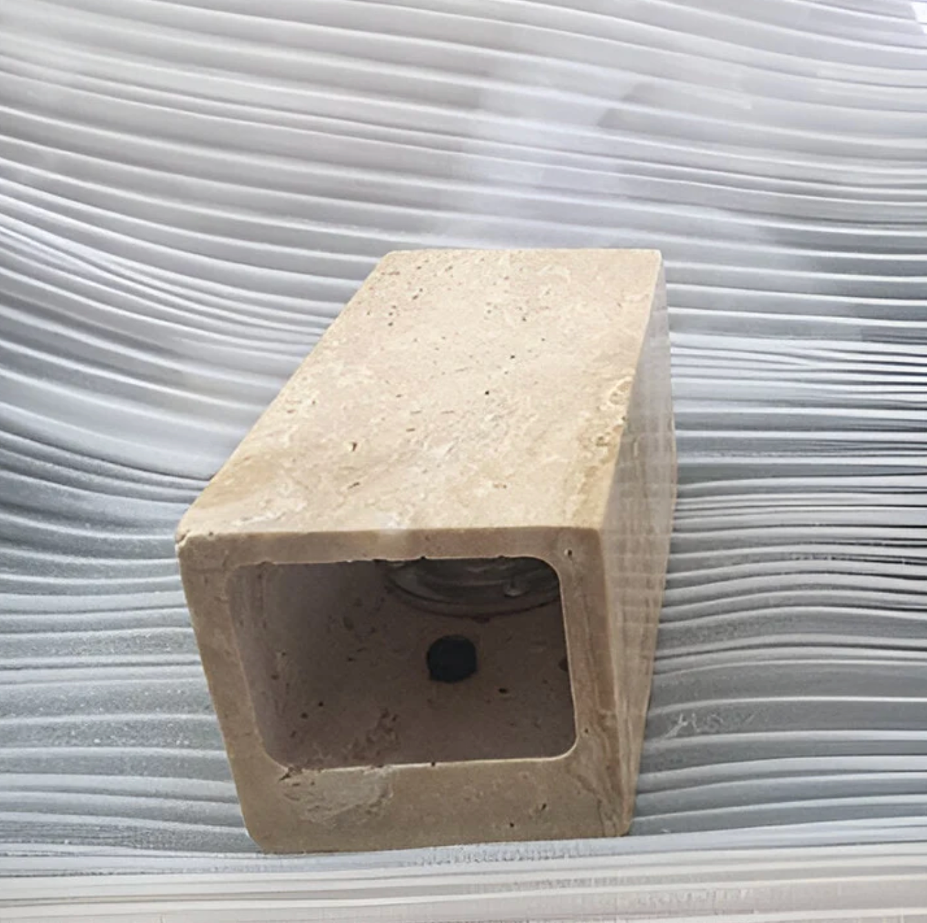 Modern Minimalist Sconce - Natural Stone Travertine Wall Light