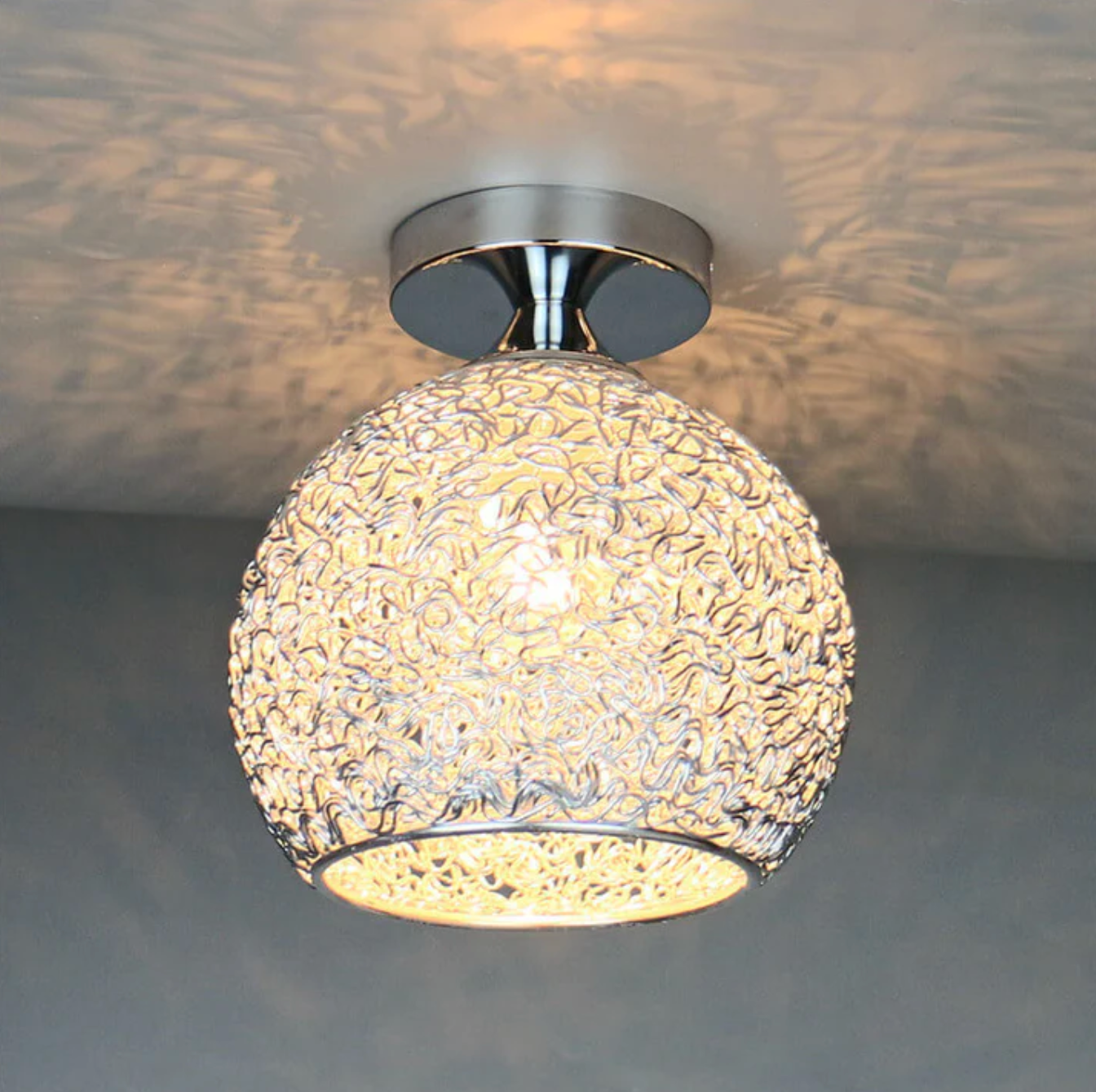 Modern Flush Mount Lamp with Metal Globe Design for Ceiling