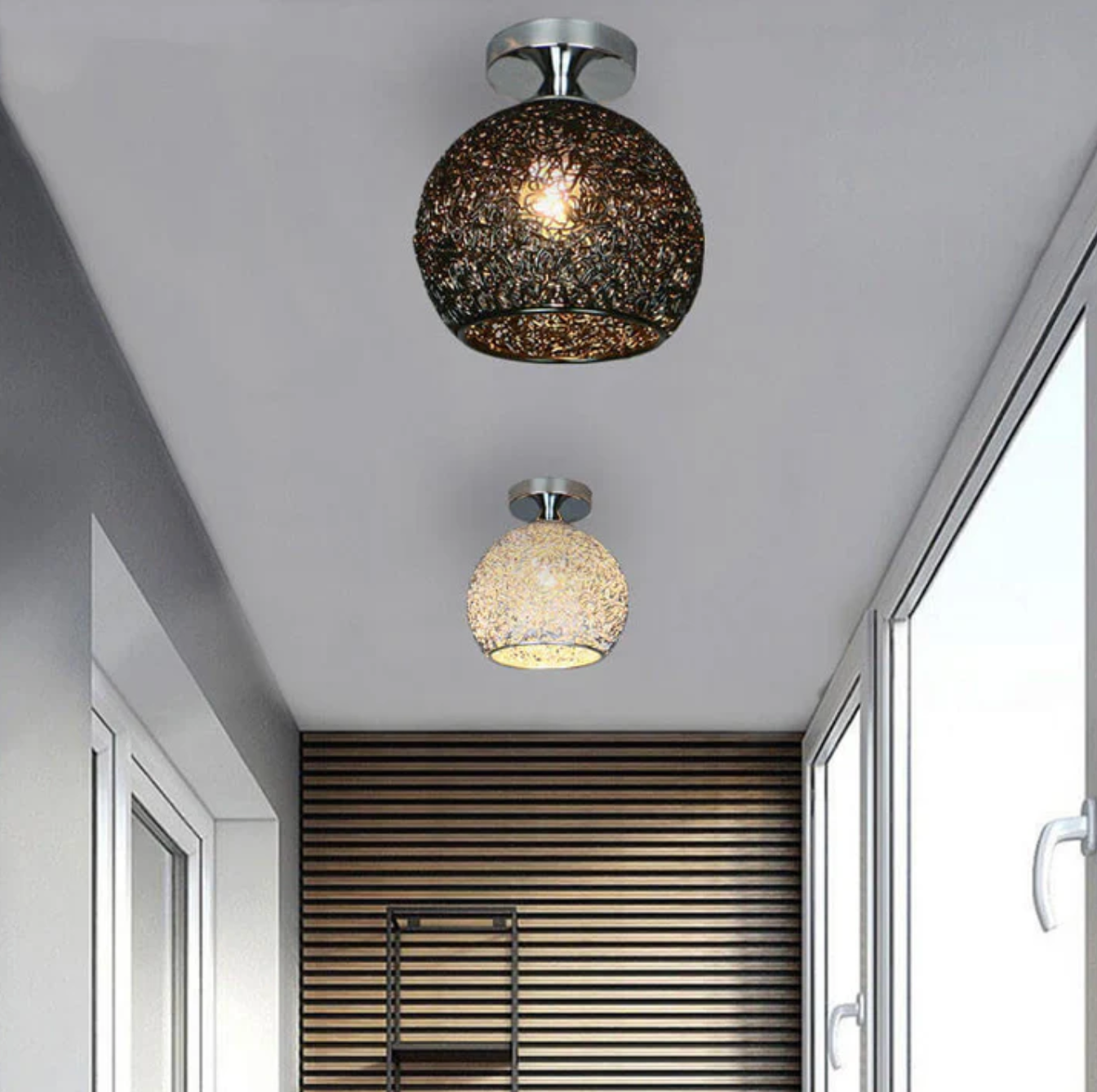 Modern Flush Mount Lamp with Metal Globe Design for Ceiling