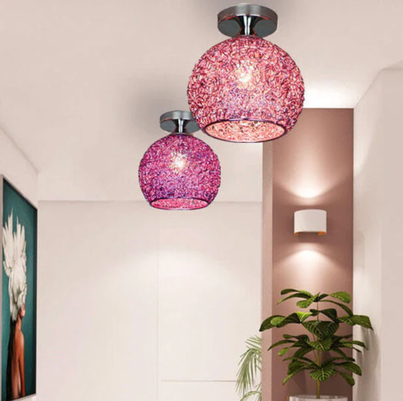 Modern Flush Mount Lamp with Metal Globe Design for Ceiling