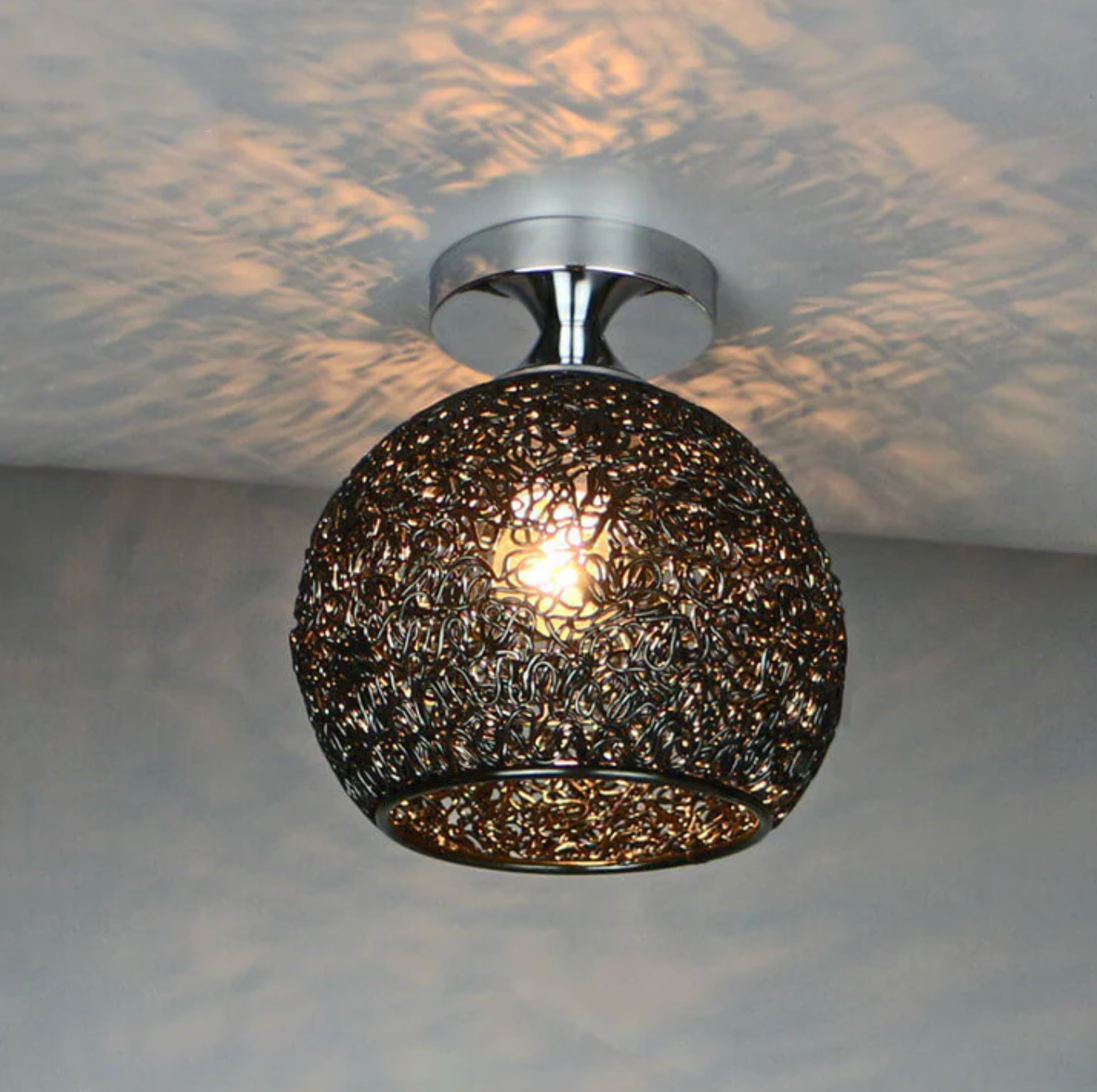 Modern Flush Mount Lamp with Metal Globe Design for Ceiling