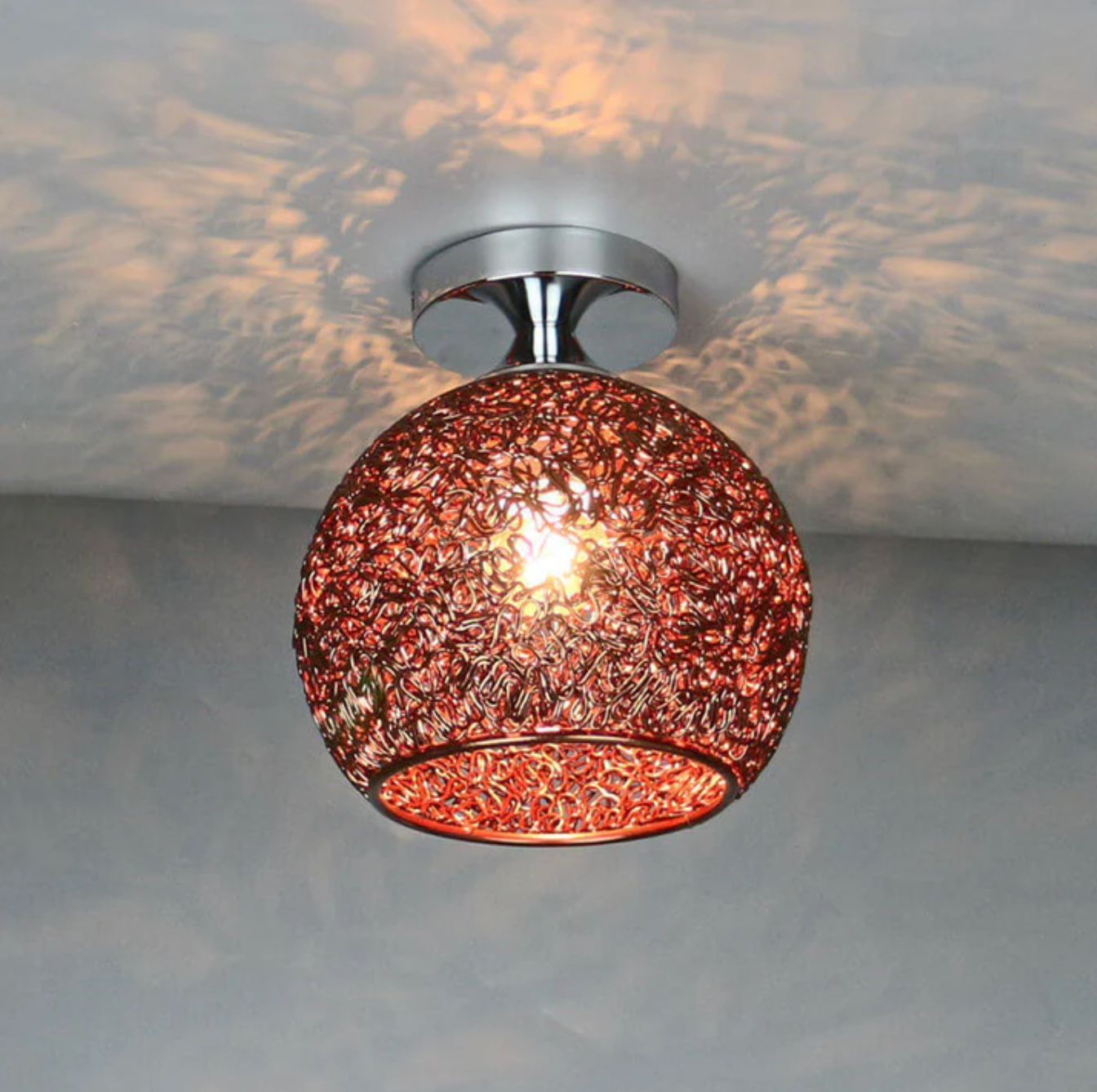 Modern Flush Mount Lamp with Metal Globe Design for Ceiling