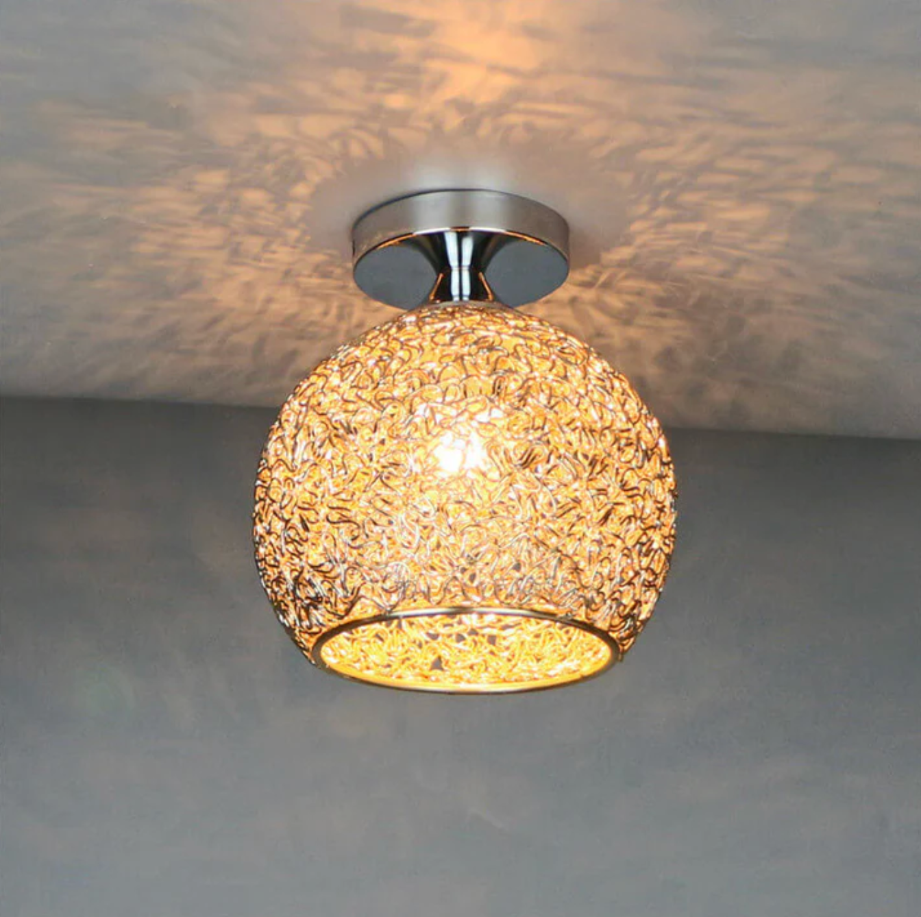 Modern Flush Mount Lamp with Metal Globe Design for Ceiling