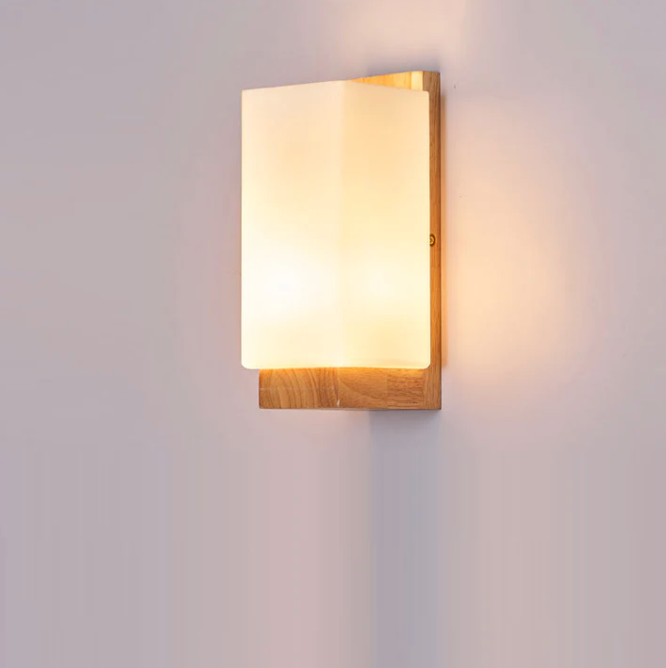 Contemporary Wall Sconce with Frosted Shade for Wood Interiors