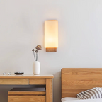 Contemporary Wall Sconce with Frosted Shade for Wood Interiors