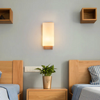 Contemporary Wall Sconce with Frosted Shade for Wood Interiors