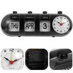 Analog Time Display Manual Flip Clock Calendar