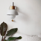 Modern Wooden Sconce Wall Light with Pull Chain Accent