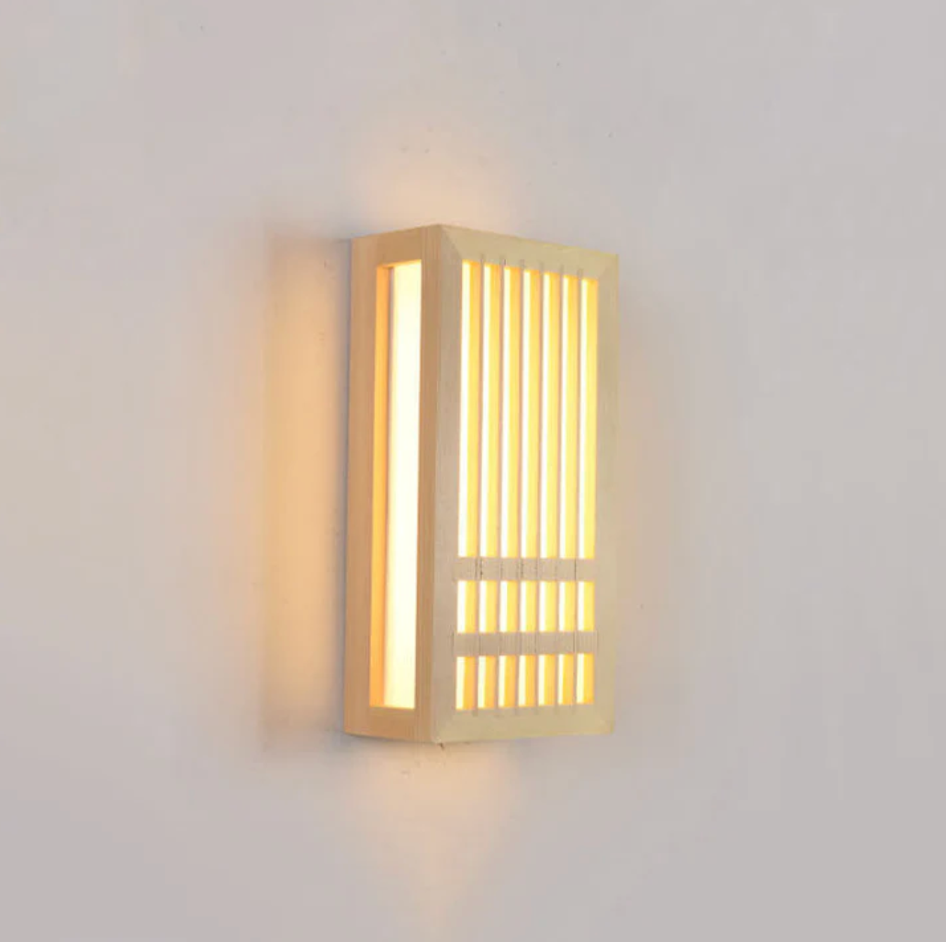 Minimalist LED Wall Sconce in Wood – Japandi Style Decor