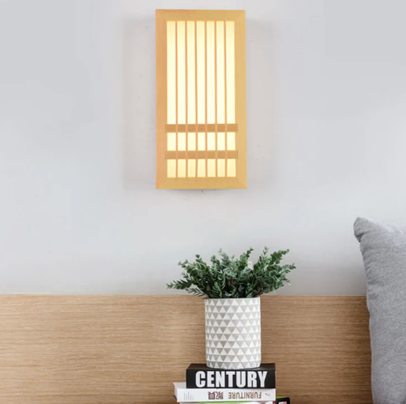 Minimalist LED Wall Sconce in Wood – Japandi Style Decor