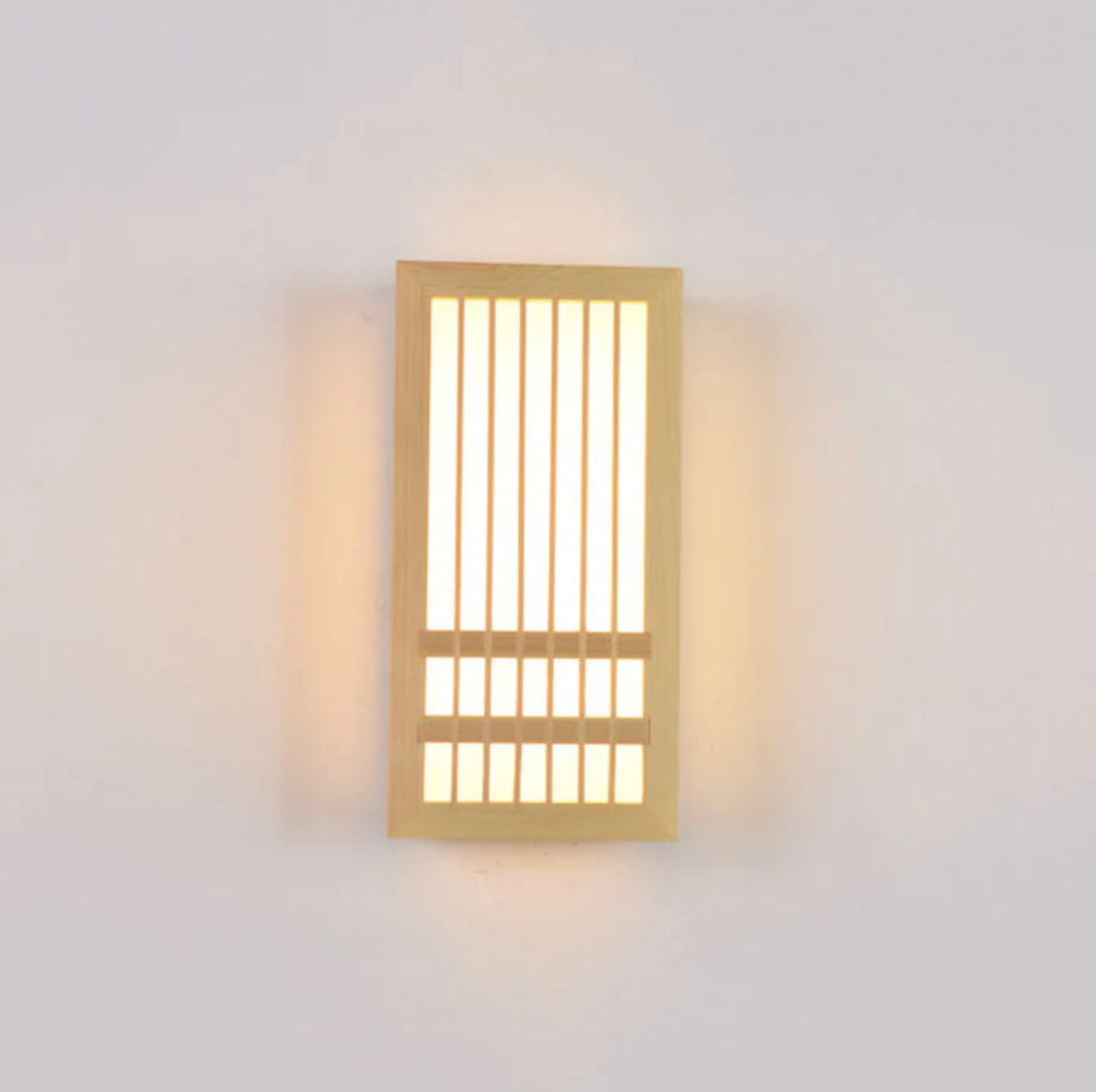 Minimalist LED Wall Sconce in Wood – Japandi Style Decor