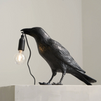 Modern Desk Lamp with Bird Design – Decorative Raven Light