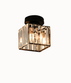 Glamorous Flush Mount Glass Lamp - Contemporary Crystal Ceiling Light