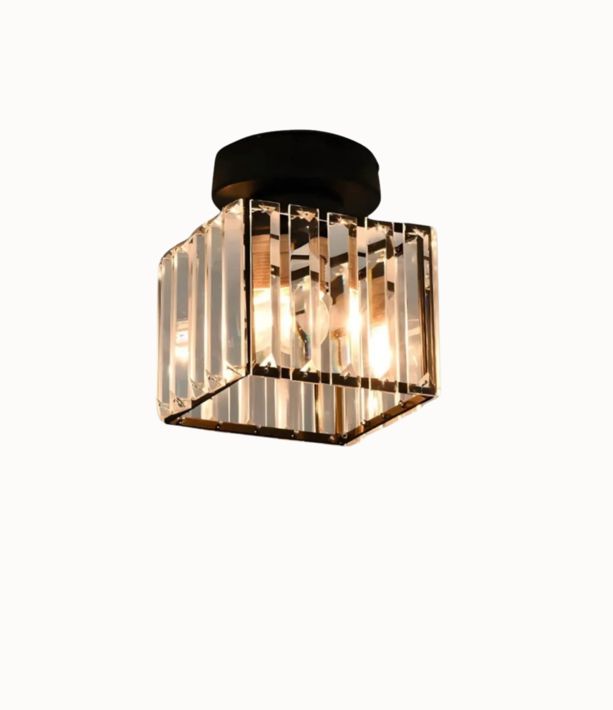 Glamorous Flush Mount Glass Lamp - Contemporary Crystal Ceiling Light