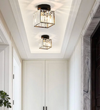 Glamorous Flush Mount Glass Lamp - Contemporary Crystal Ceiling Light