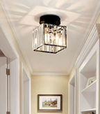 Glamorous Flush Mount Glass Lamp - Contemporary Crystal Ceiling Light
