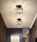 Glamorous Flush Mount Glass Lamp - Contemporary Crystal Ceiling Light