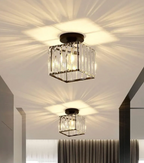 Glamorous Flush Mount Glass Lamp - Contemporary Crystal Ceiling Light