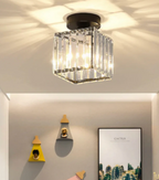 Glamorous Flush Mount Glass Lamp - Contemporary Crystal Ceiling Light