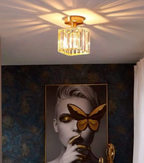 Glamorous Flush Mount Glass Lamp - Contemporary Crystal Ceiling Light