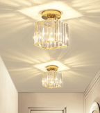 Glamorous Flush Mount Glass Lamp - Contemporary Crystal Ceiling Light