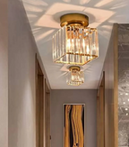 Glamorous Flush Mount Glass Lamp - Contemporary Crystal Ceiling Light