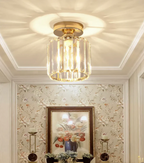 Glamorous Flush Mount Glass Lamp - Contemporary Crystal Ceiling Light