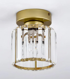 Glamorous Flush Mount Glass Lamp - Contemporary Crystal Ceiling Light
