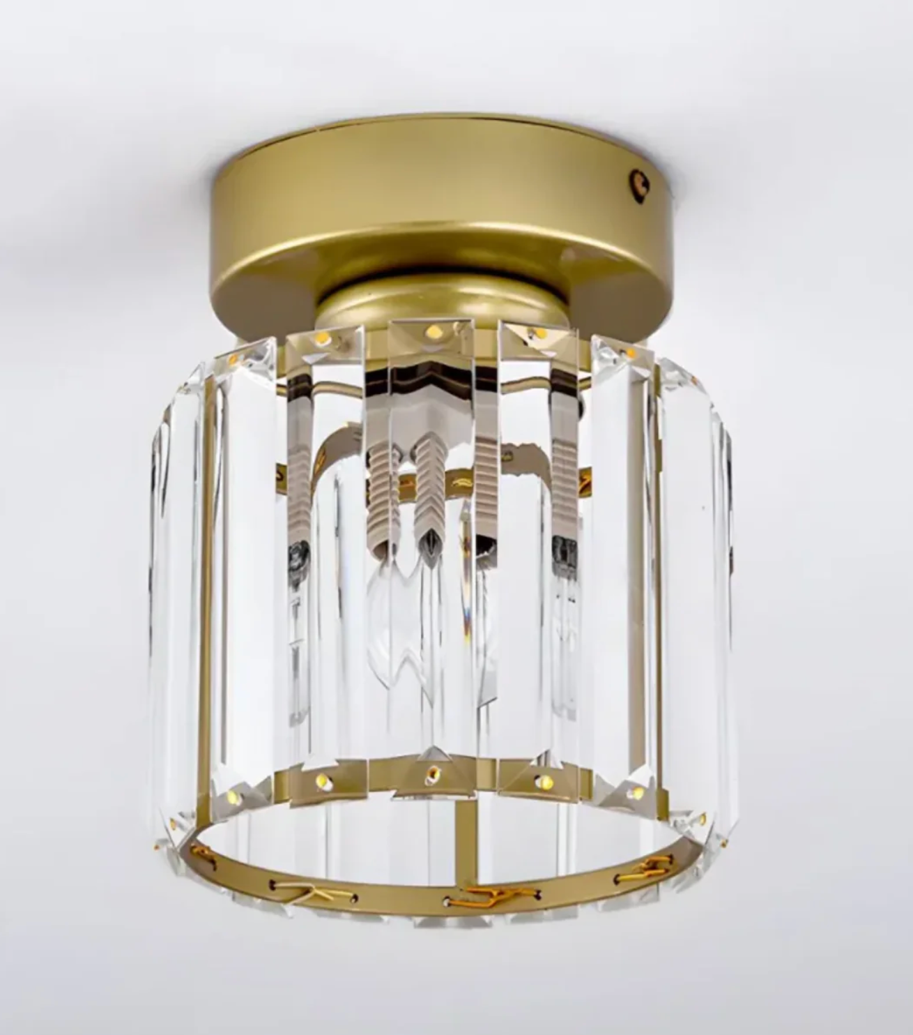 Glamorous Flush Mount Glass Lamp - Contemporary Crystal Ceiling Light