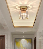 Glamorous Flush Mount Glass Lamp - Contemporary Crystal Ceiling Light
