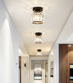 Glamorous Flush Mount Glass Lamp - Contemporary Crystal Ceiling Light