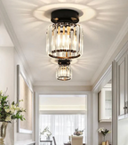 Glamorous Flush Mount Glass Lamp - Contemporary Crystal Ceiling Light
