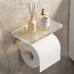 Chic Wall-Mounted Toilet Paper Organizer with Shelf