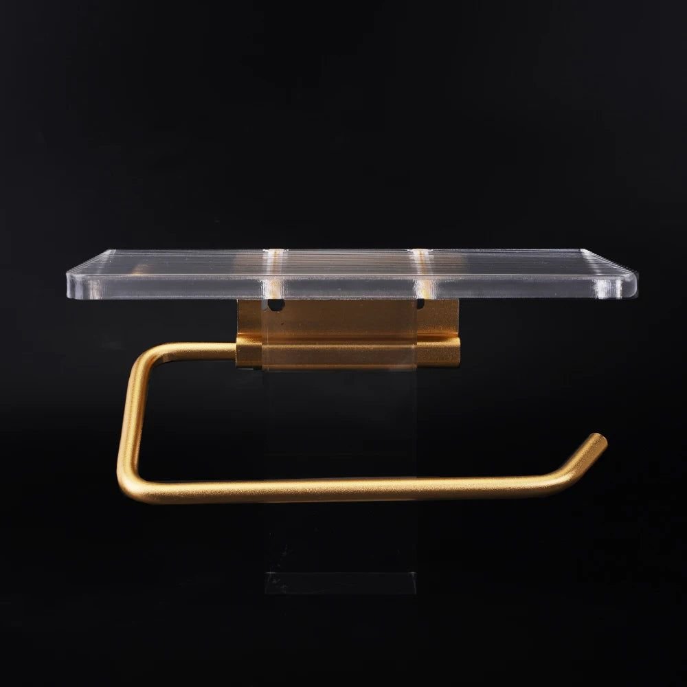 Chic Wall-Mounted Toilet Paper Organizer with Shelf