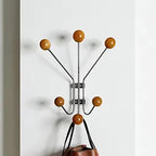 Chic Wall-Mounted Coat Organizer with Wooden Accents