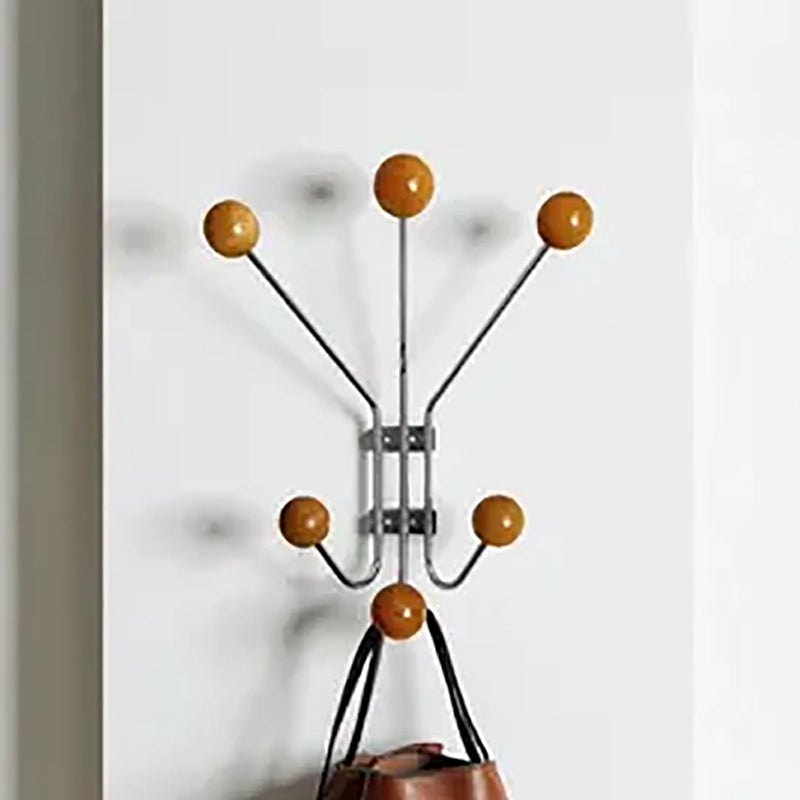 Chic Wall-Mounted Coat Organizer with Wooden Accents