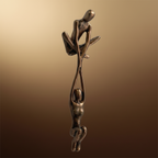 Decorative Resin Sculpture of Romantic Couple for Wall Art