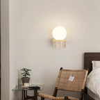 LED Wall Sconce in Modern Japanese Design with Travertine Stone