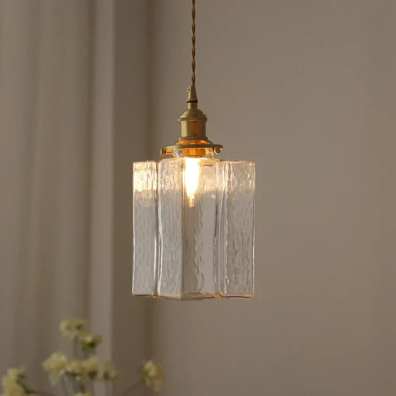 Vintage Elegance Glass Hanging Light Fixture